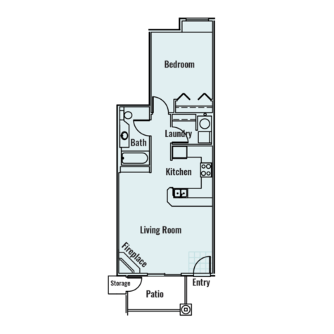 WILLOW - 1 BED / 1 BATH - 695 SQ.FT.